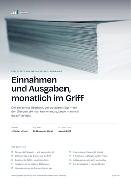 Titelseite: Einnahmen-Ausgaben-Vorlage